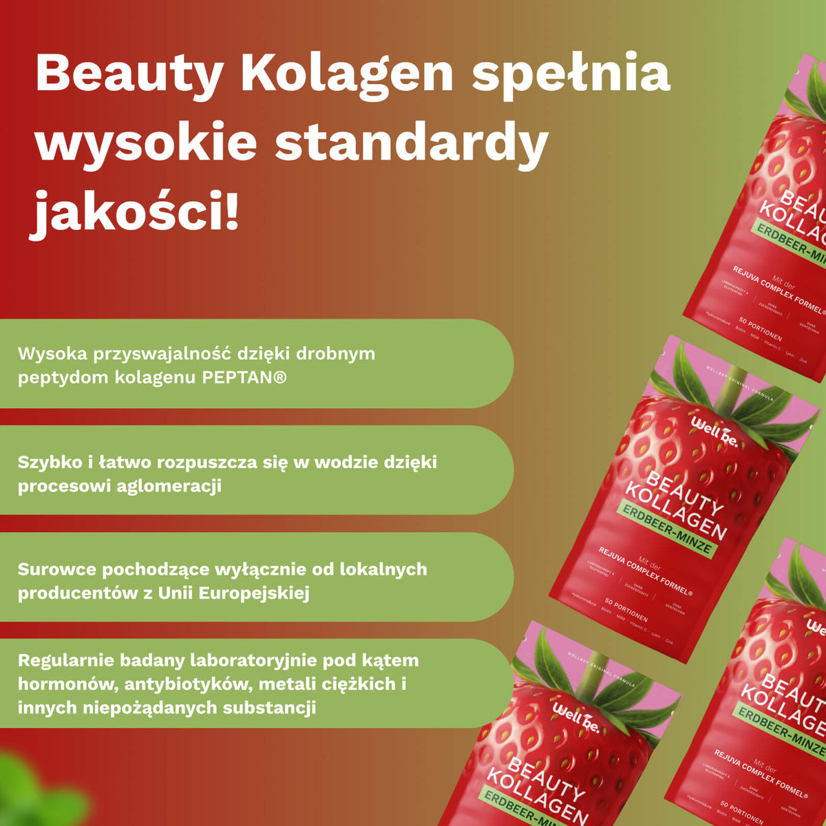 Beauty Kolagen o smaku truskawki i mięty