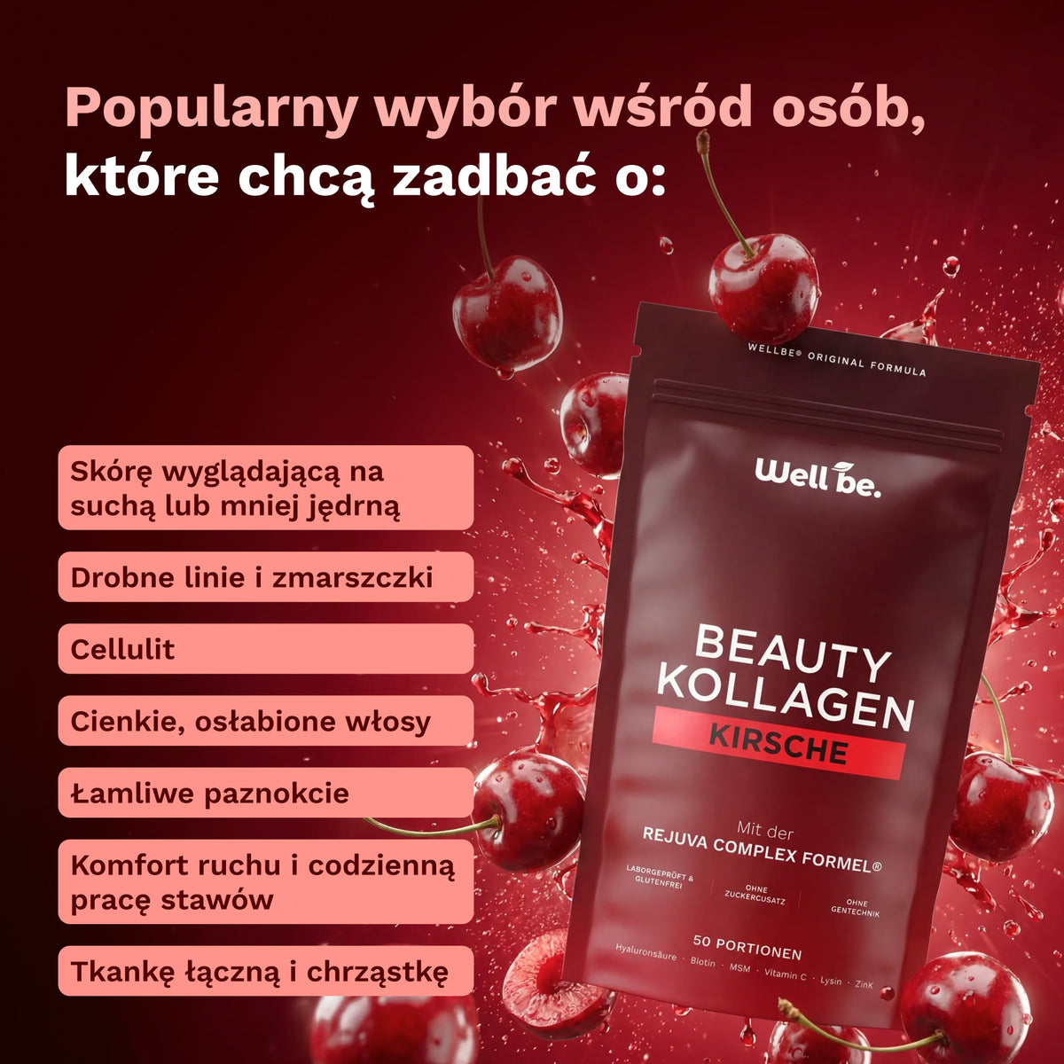 Beauty Kolagen o intensywnym smaku wiśni