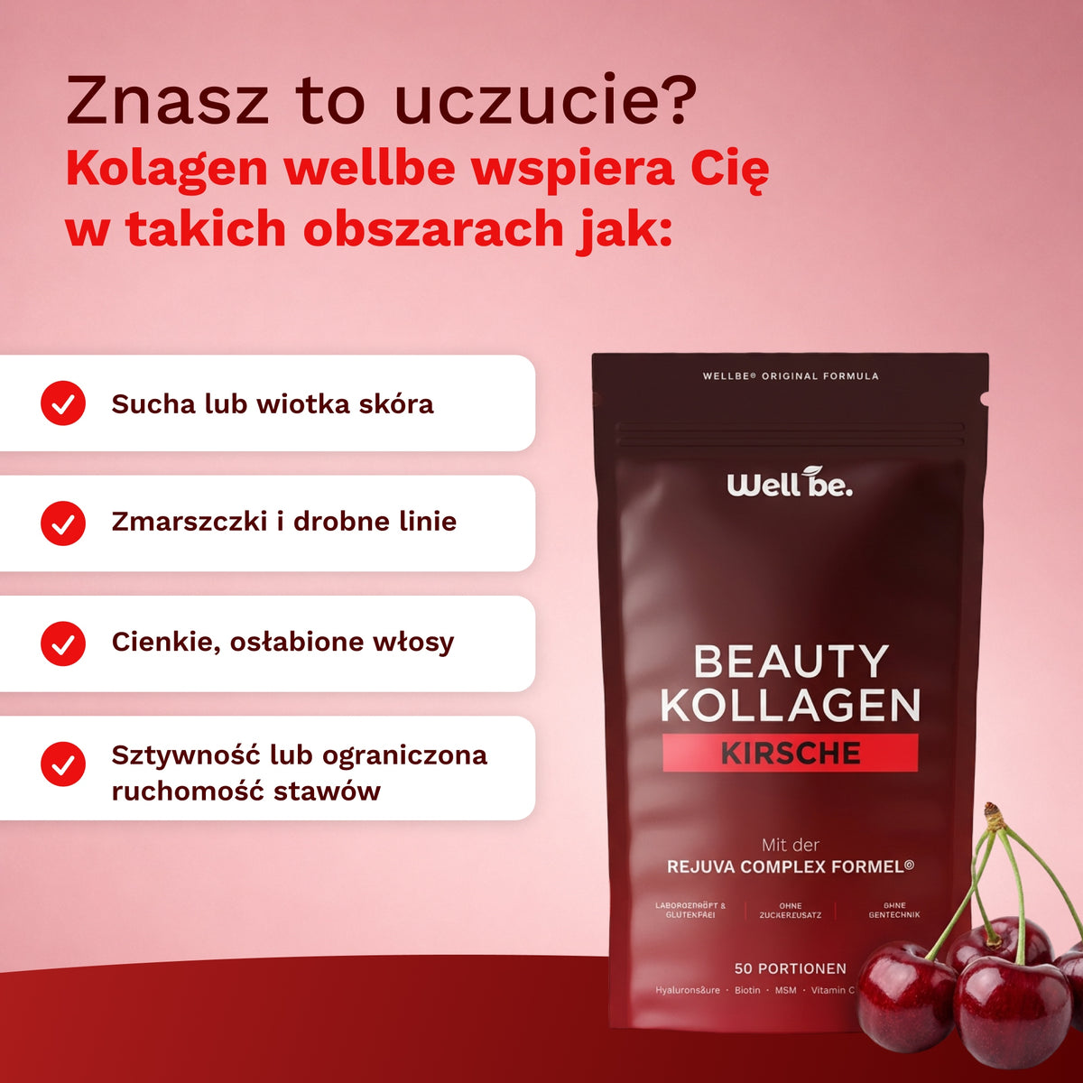 Beauty Kolagen o intensywnym smaku wiśni