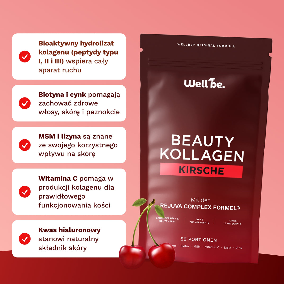 Beauty Kolagen o intensywnym smaku wiśni